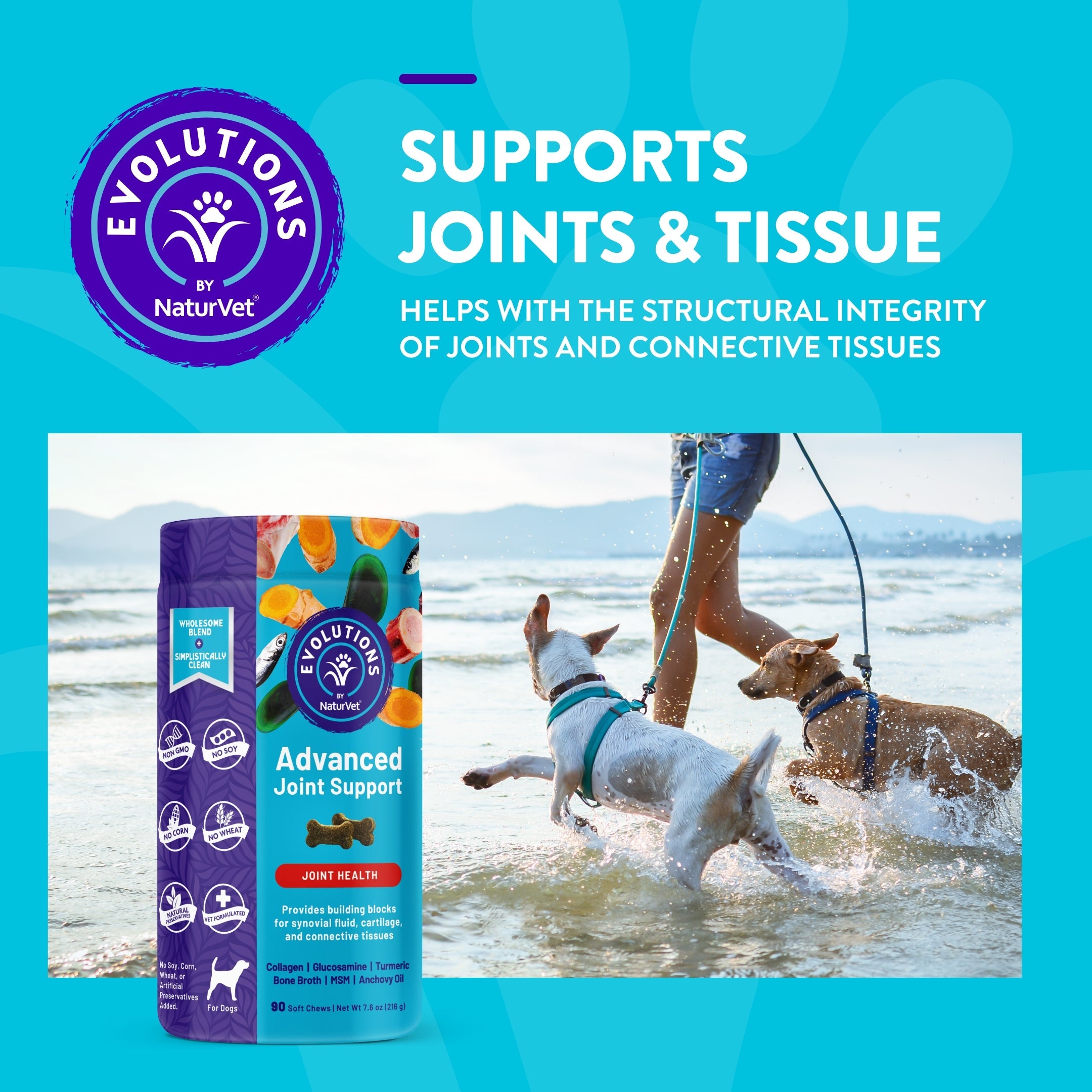 NaturVet Evolutions Advanced Joint Support Soft Chews for Dogs