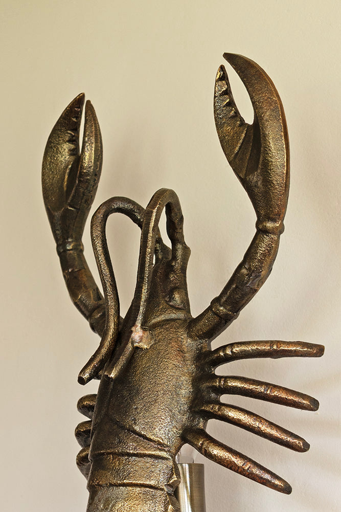 Brass-Effect Lobster Wall Light