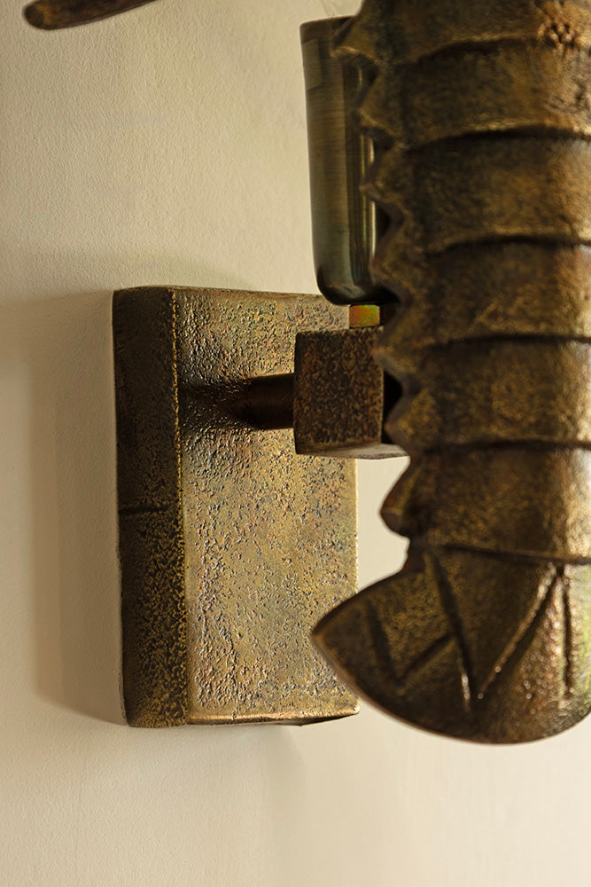 Brass-Effect Lobster Wall Light