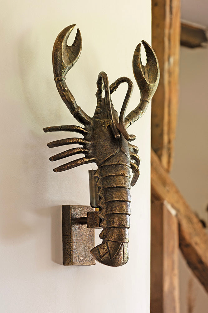 Brass-Effect Lobster Wall Light