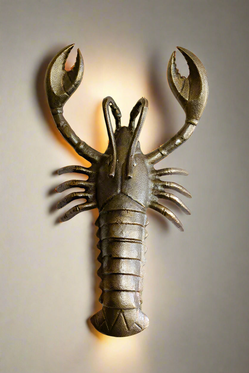 Brass-Effect Lobster Wall Light