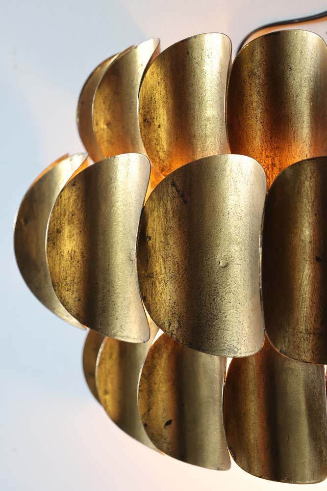 Antique Brass Curve Disc Wall Light