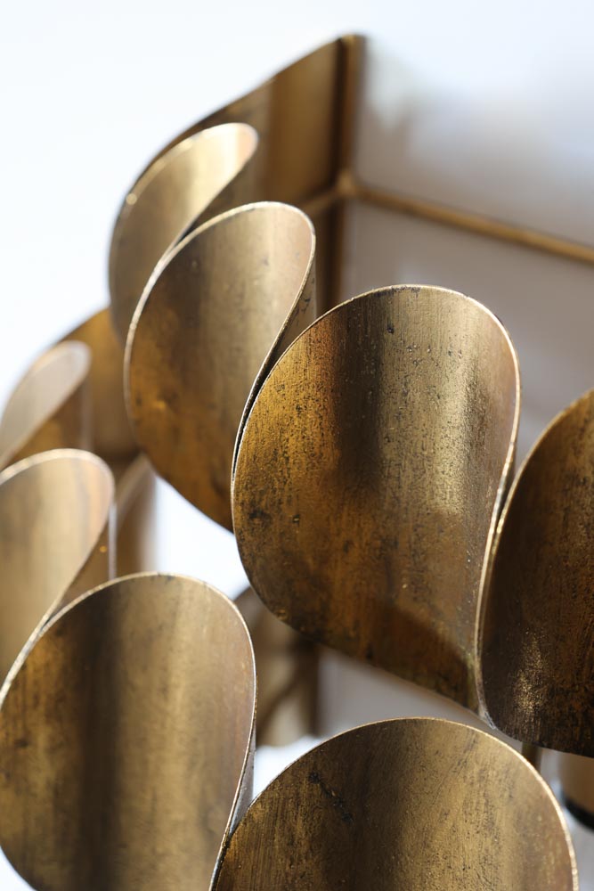 Antique Brass Curve Disc Wall Light