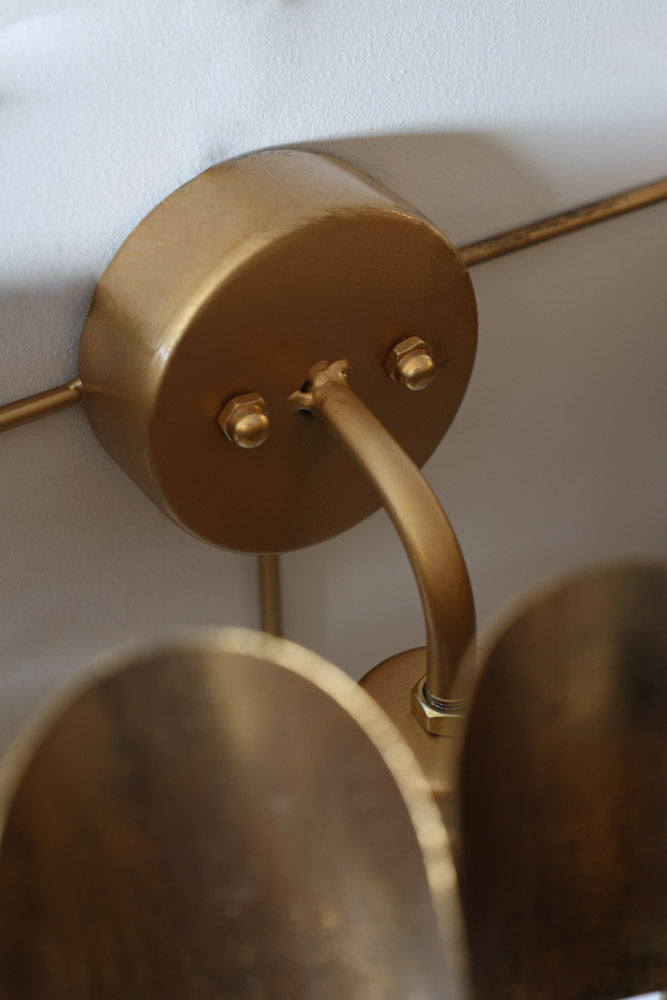 Antique Brass Curve Disc Wall Light