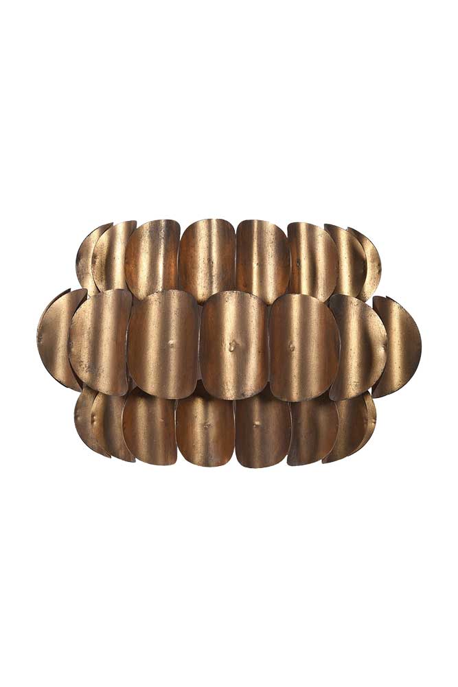 Antique Brass Curve Disc Wall Light