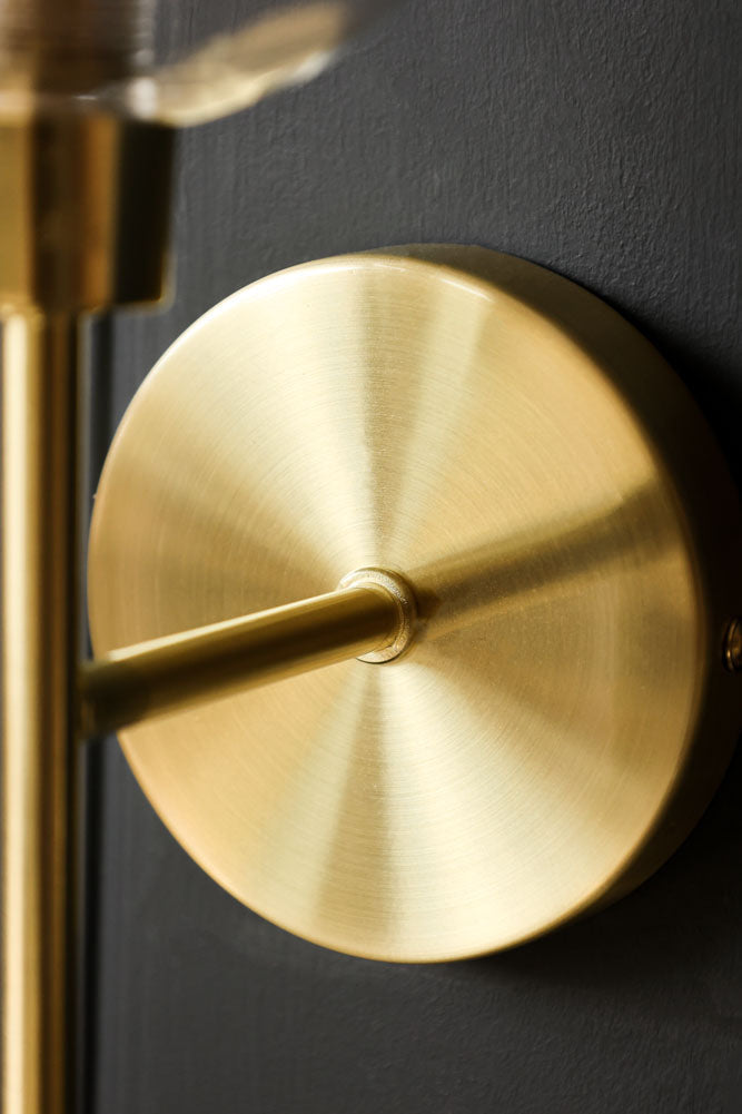 Glass Globe & Brass Wall Light