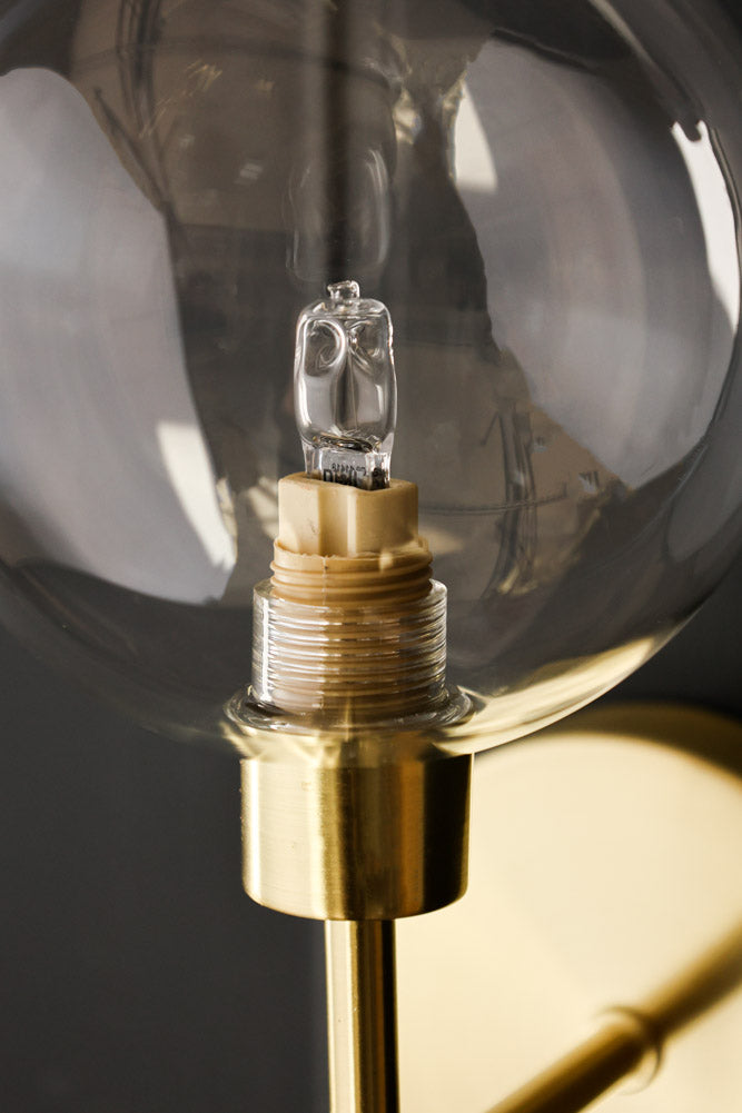 Glass Globe & Brass Wall Light