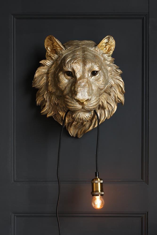 Lion Head Wall Light